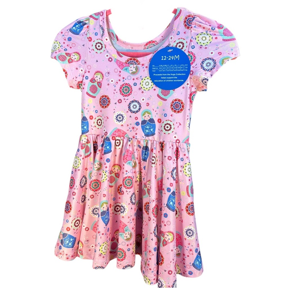 Charlies Project Pink Twirl Dress Matryoshka Nesting Dolls 12-24 Mos New